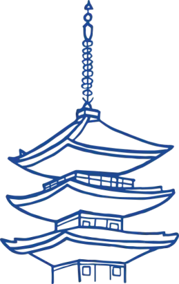 Kyoto pagoda illustration