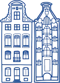 Amsterdam canal houses illustration